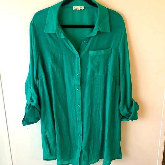 Indigo Rose Button Down Shirt - Picture 1 of 5